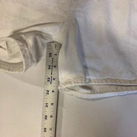 AGOLDE Women's Parker Dough White Button Fly Loose Fit Shorts Size 32 - Picture 13 of 13
